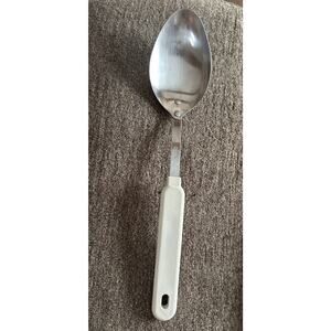 Robinson Co. Serving Cooking Spoon White Plastic Handle
